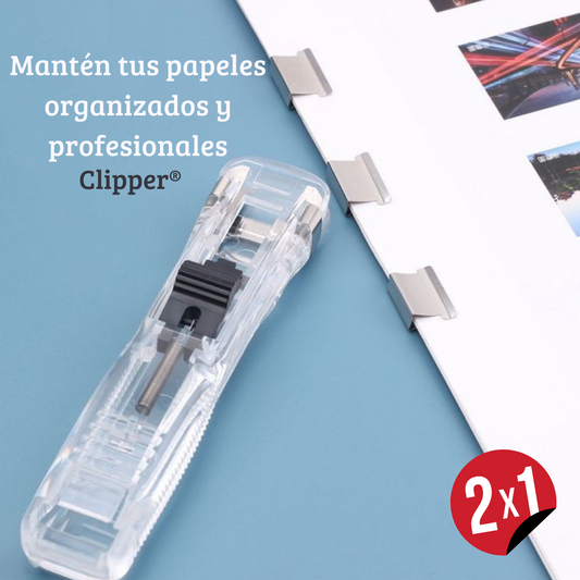 Clipper® Grapadora de clips multiusos 2x1