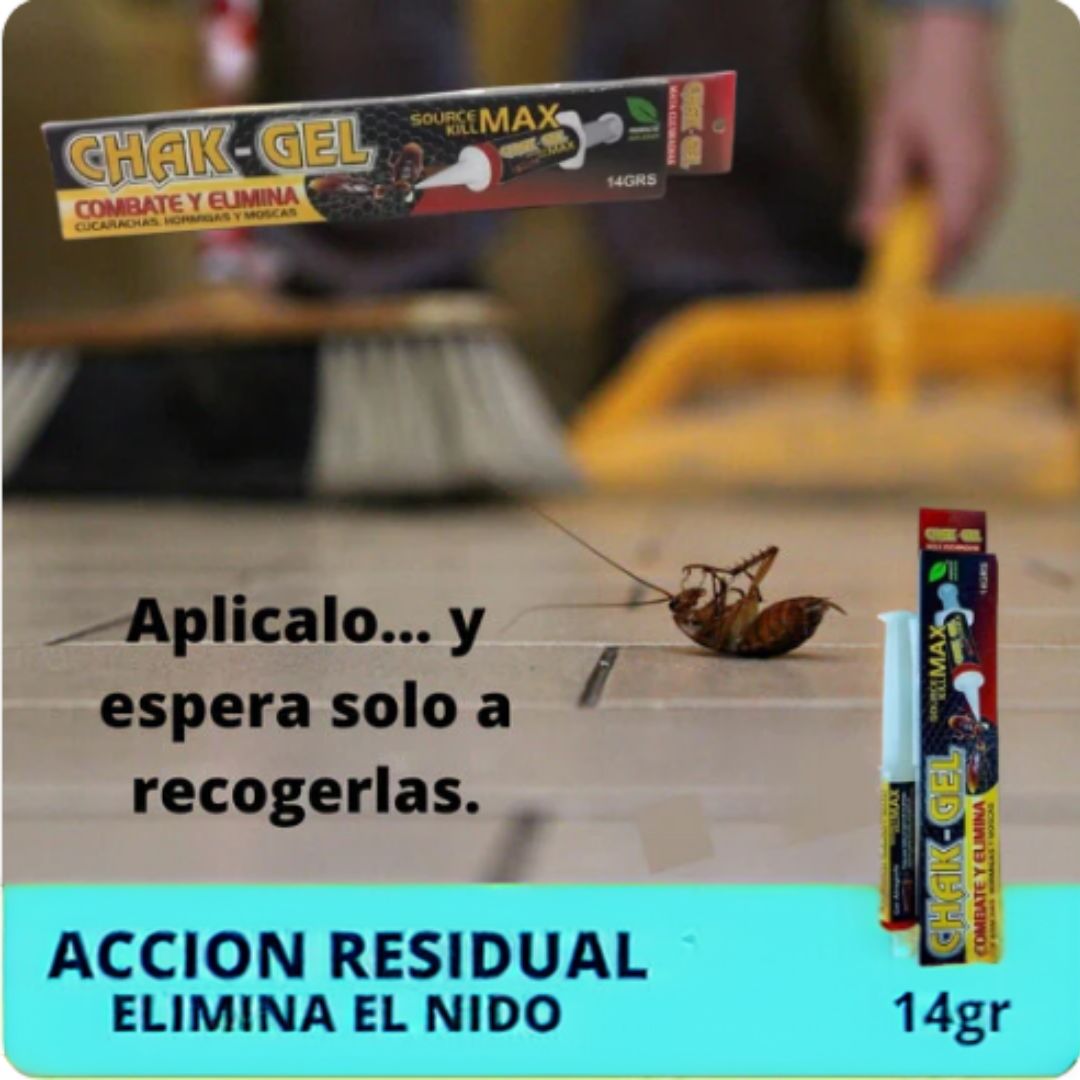 chack gel eliminador de cucarachas 2x1