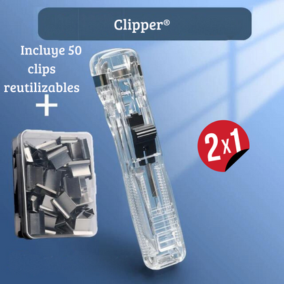 Clipper® Grapadora de clips multiusos 2x1